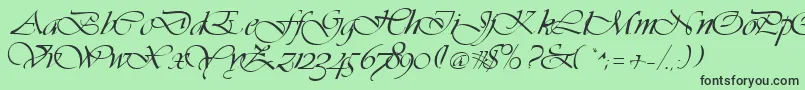 VivaciousRegular Font – Black Fonts on Green Background