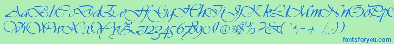 VivaciousRegular Font – Blue Fonts on Green Background