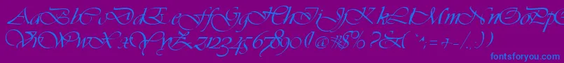 VivaciousRegular Font – Blue Fonts on Purple Background