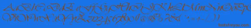 VivaciousRegular Font – Brown Fonts on Blue Background