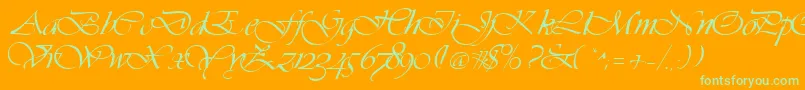 VivaciousRegular Font – Green Fonts on Orange Background