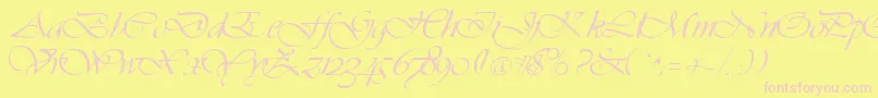 VivaciousRegular Font – Pink Fonts on Yellow Background