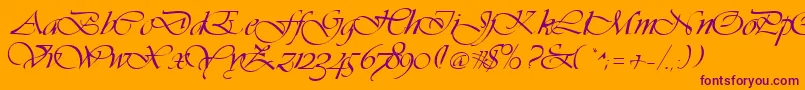 VivaciousRegular Font – Purple Fonts on Orange Background