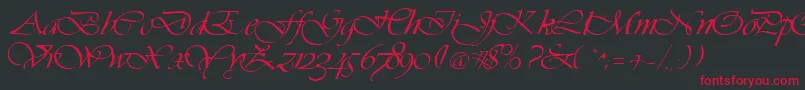 VivaciousRegular Font – Red Fonts on Black Background