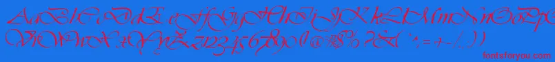 VivaciousRegular Font – Red Fonts on Blue Background