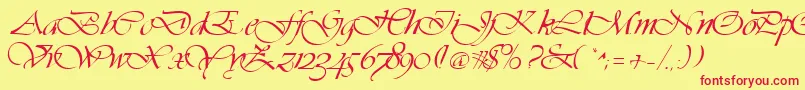 VivaciousRegular Font – Red Fonts on Yellow Background