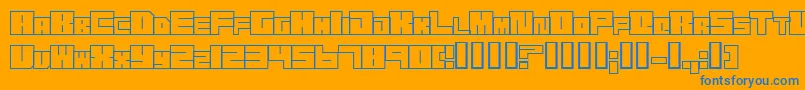 Trans ffy-Schriftart – Blaue Schriften auf orangefarbenem Hintergrund