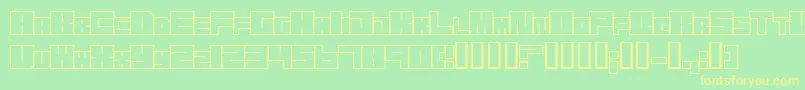 Trans ffy-Schriftart – Gelbe Schriften auf grünem Hintergrund