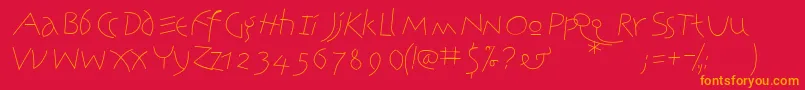 JonasLight Font – Orange Fonts on Red Background
