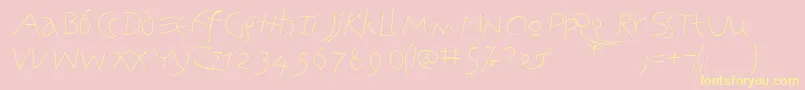 JonasLight Font – Yellow Fonts on Pink Background