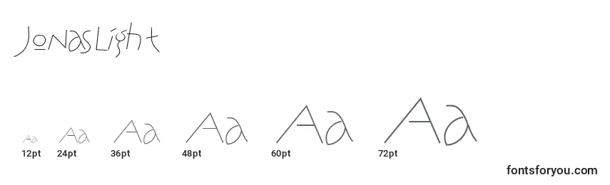 JonasLight Font Sizes