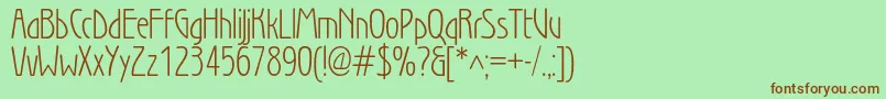 WienlightBook-fontti – ruskeat fontit vihreällä taustalla