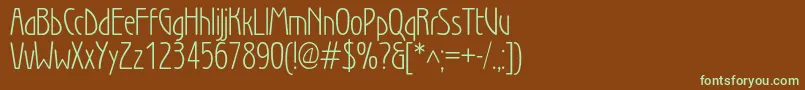 WienlightBook-fontti – vihreät fontit ruskealla taustalla