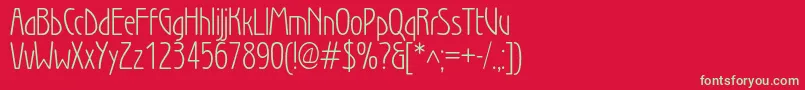 WienlightBook-Schriftart – Grüne Schriften auf rotem Hintergrund