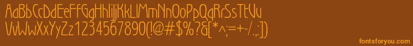 WienlightBook Font – Orange Fonts on Brown Background
