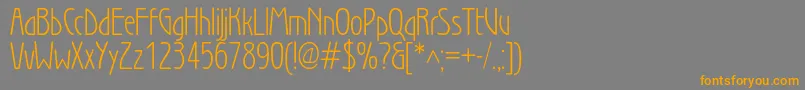 WienlightBook Font – Orange Fonts on Gray Background