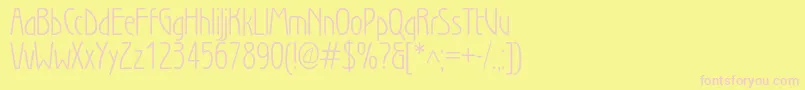 WienlightBook-fontti – vaaleanpunaiset fontit keltaisella taustalla