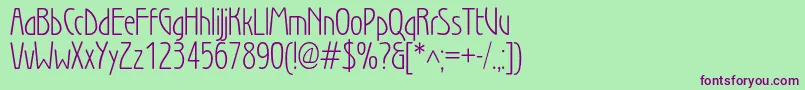 WienlightBook Font – Purple Fonts on Green Background