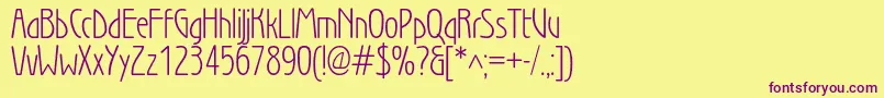 WienlightBook Font – Purple Fonts on Yellow Background