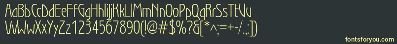 WienlightBook Font – Yellow Fonts on Black Background
