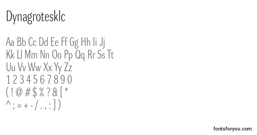 Schriftart Dynagrotesklc – Alphabet, Zahlen, spezielle Symbole