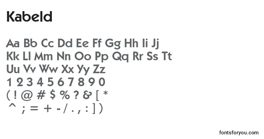 Шрифт Kabeld – алфавит, цифры, специальные символы