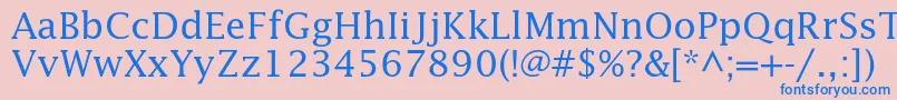 Lucidastd-Schriftart – Blaue Schriften auf rosa Hintergrund