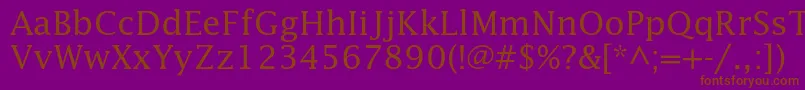Lucidastd-Schriftart – Braune Schriften auf violettem Hintergrund