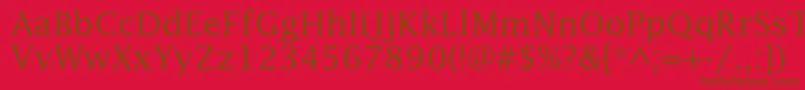 Lucidastd-fontti – ruskeat fontit punaisella taustalla