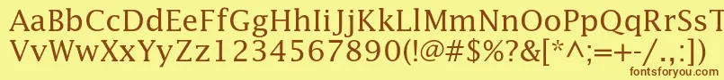 Lucidastd-Schriftart – Braune Schriften auf gelbem Hintergrund