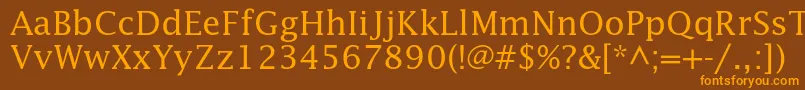 Lucidastd-fontti – oranssit fontit ruskealla taustalla