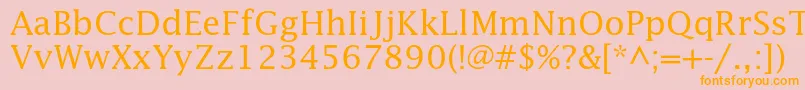 Lucidastd-fontti – oranssit fontit vaaleanpunaisella taustalla