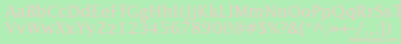 Lucidastd-fontti – vaaleanpunaiset fontit vihreällä taustalla