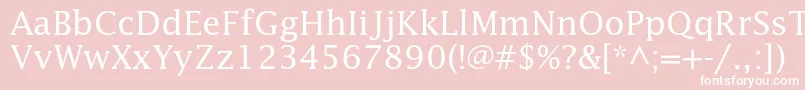 Lucidastd-fontti – valkoiset fontit vaaleanpunaisella taustalla