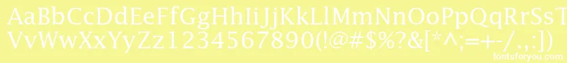 Lucidastd-fontti – valkoiset fontit keltaisella taustalla