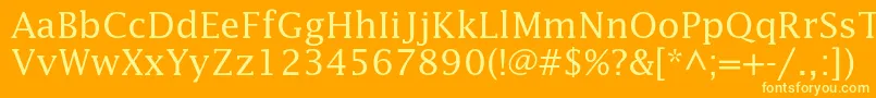 Lucidastd-fontti – keltaiset fontit oranssilla taustalla