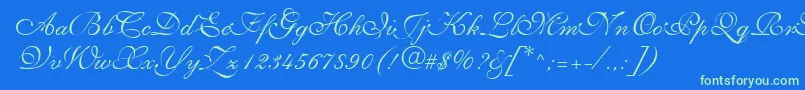 SyllingRegular Font – Green Fonts on Blue Background