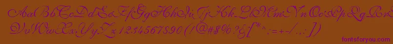 SyllingRegular-Schriftart – Violette Schriften auf braunem Hintergrund