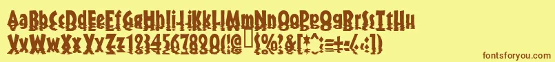 Sunset Font – Brown Fonts on Yellow Background