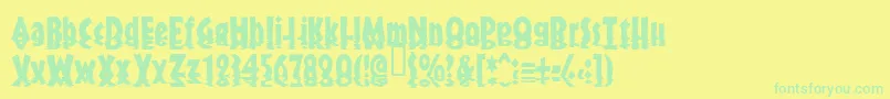 Sunset Font – Green Fonts on Yellow Background