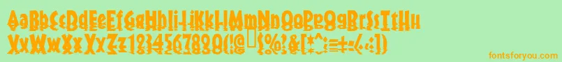 Sunset Font – Orange Fonts on Green Background