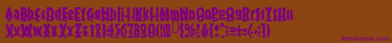 Sunset Font – Purple Fonts on Brown Background