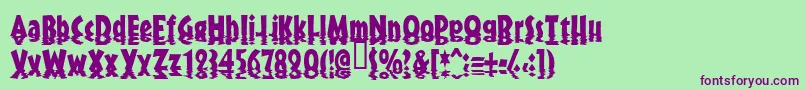 Sunset Font – Purple Fonts on Green Background