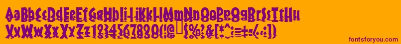 Sunset Font – Purple Fonts on Orange Background