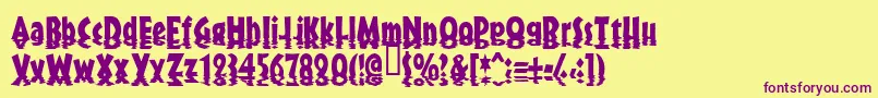 Sunset Font – Purple Fonts on Yellow Background