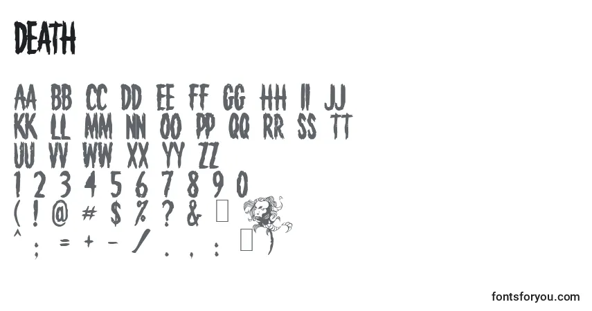 Fuente Death - alfabeto, números, caracteres especiales