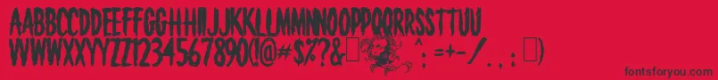 Death-Schriftart – Schwarze Schriften auf rotem Hintergrund