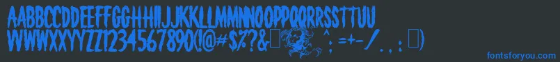 Death Font – Blue Fonts on Black Background