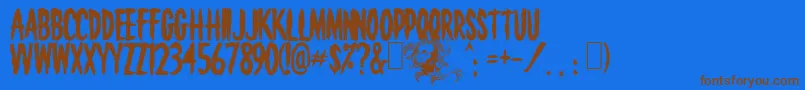 Death Font – Brown Fonts on Blue Background