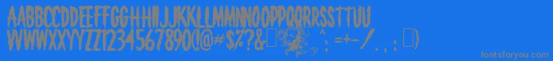 Death Font – Gray Fonts on Blue Background